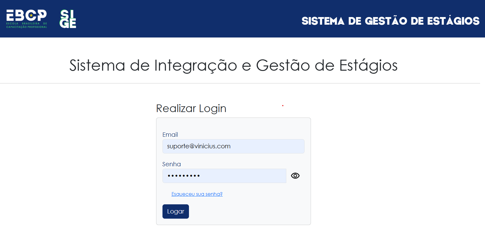 Tela de login